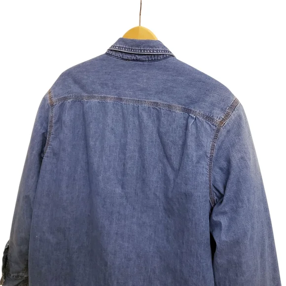 L.L. Bean 1912 Heritage Lined Denim Shirt Jacket, Size Large